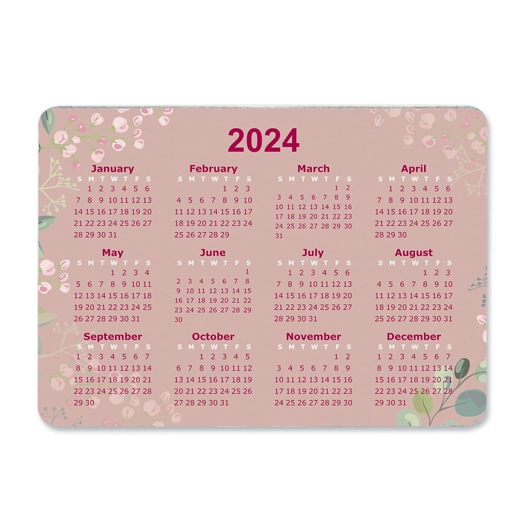 Pink Border Calendar Regular Mouse Mat - Bar - Mats.co.uk