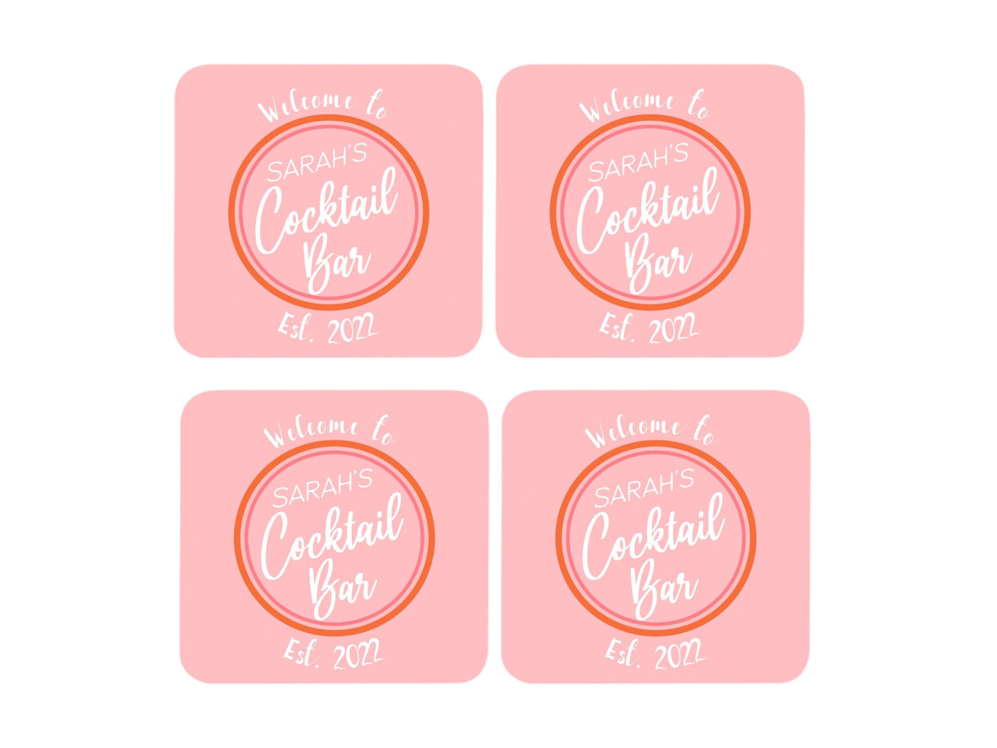 Pink Cocktail Coaster - Bar - Mats.co.uk