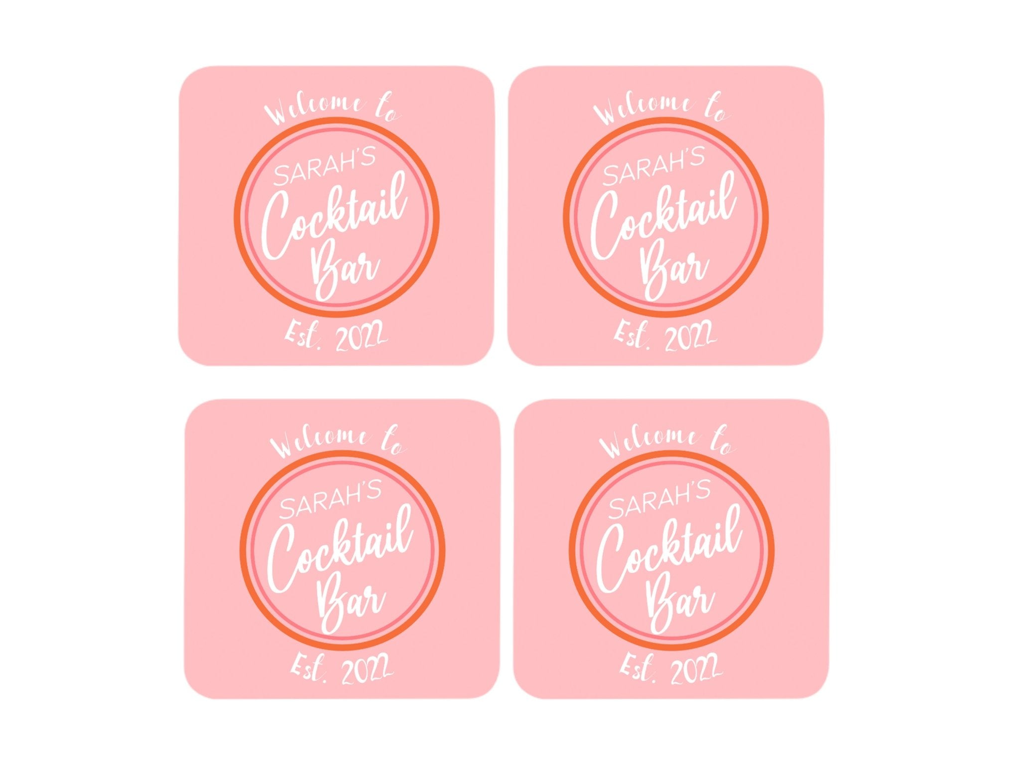 Pink Cocktail Coaster - Bar - Mats.co.uk