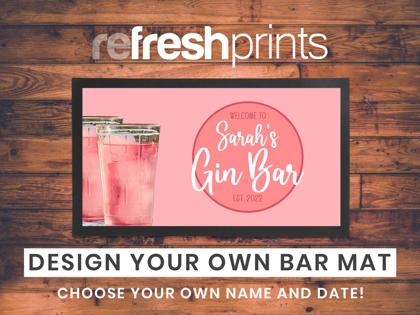 Pink Drink Regular Bar Runner - Bar - Mats.co.uk