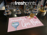 Pink Floral Gin Regular Bar Runner - Bar - Mats.co.uk