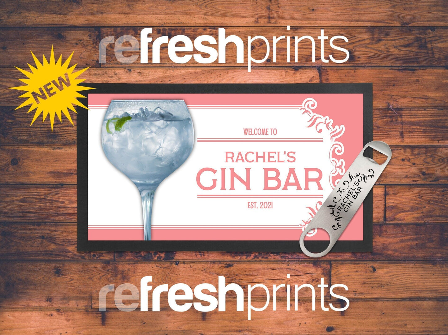 Pink Gin Regular Bar Runner - Bar - Mats.co.uk