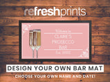 Pink Prosecco Regular Bar Runner - Bar - Mats.co.uk