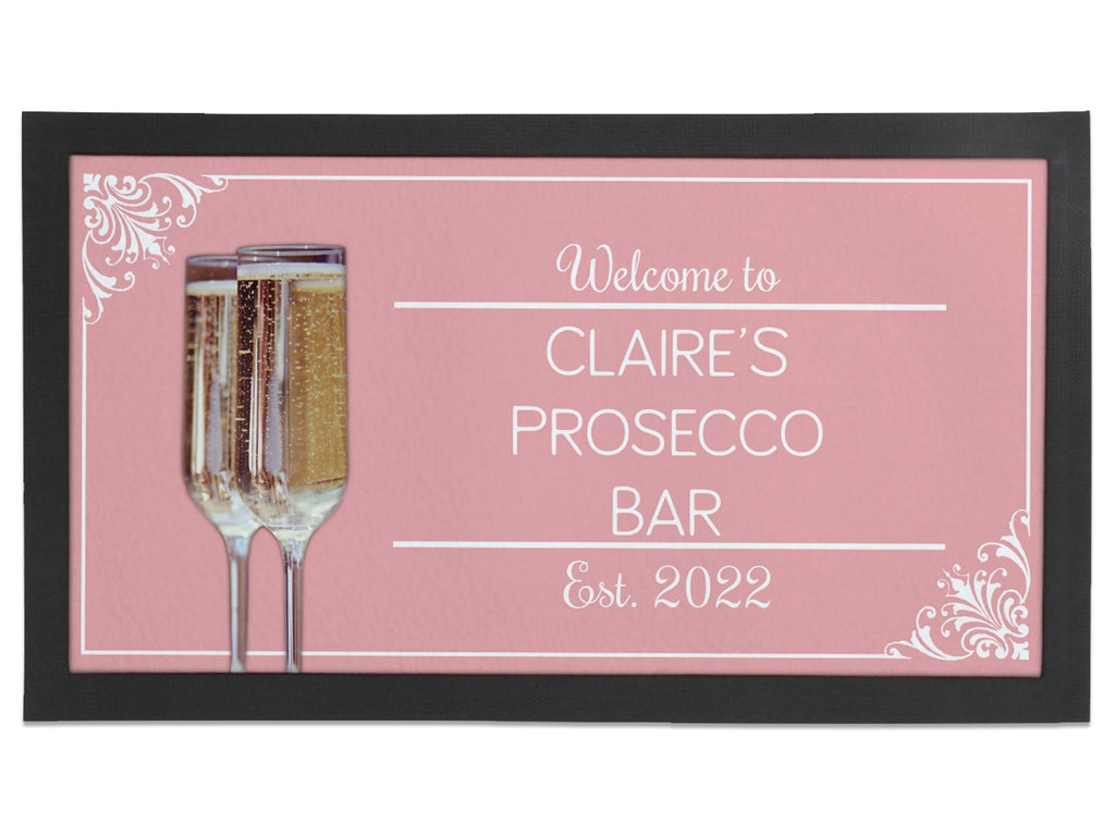 Pink Prosecco Regular Bar Runner - Bar - Mats.co.uk