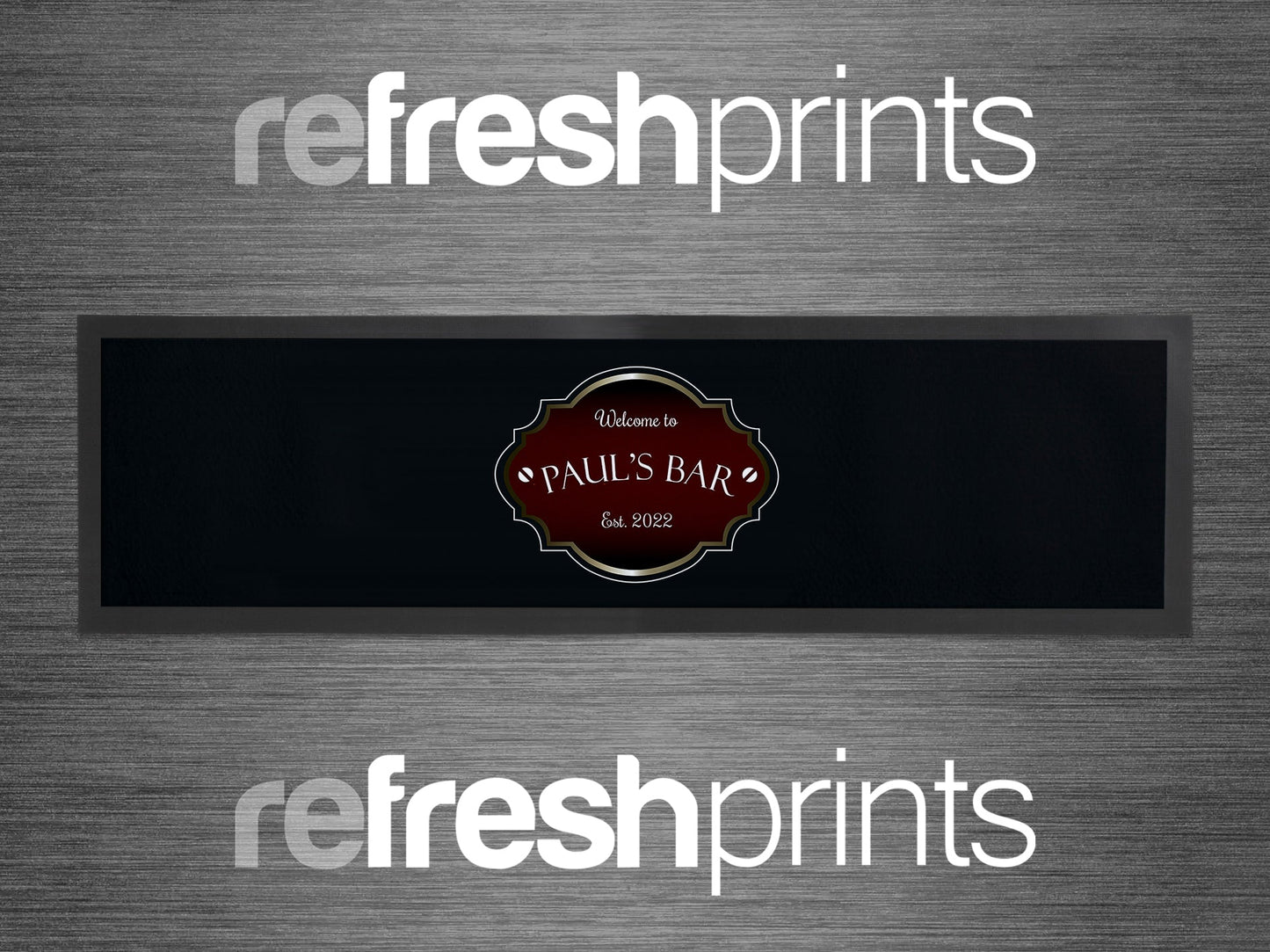 Red Plaque Large Bar Runner - Bar - Mats.co.uk