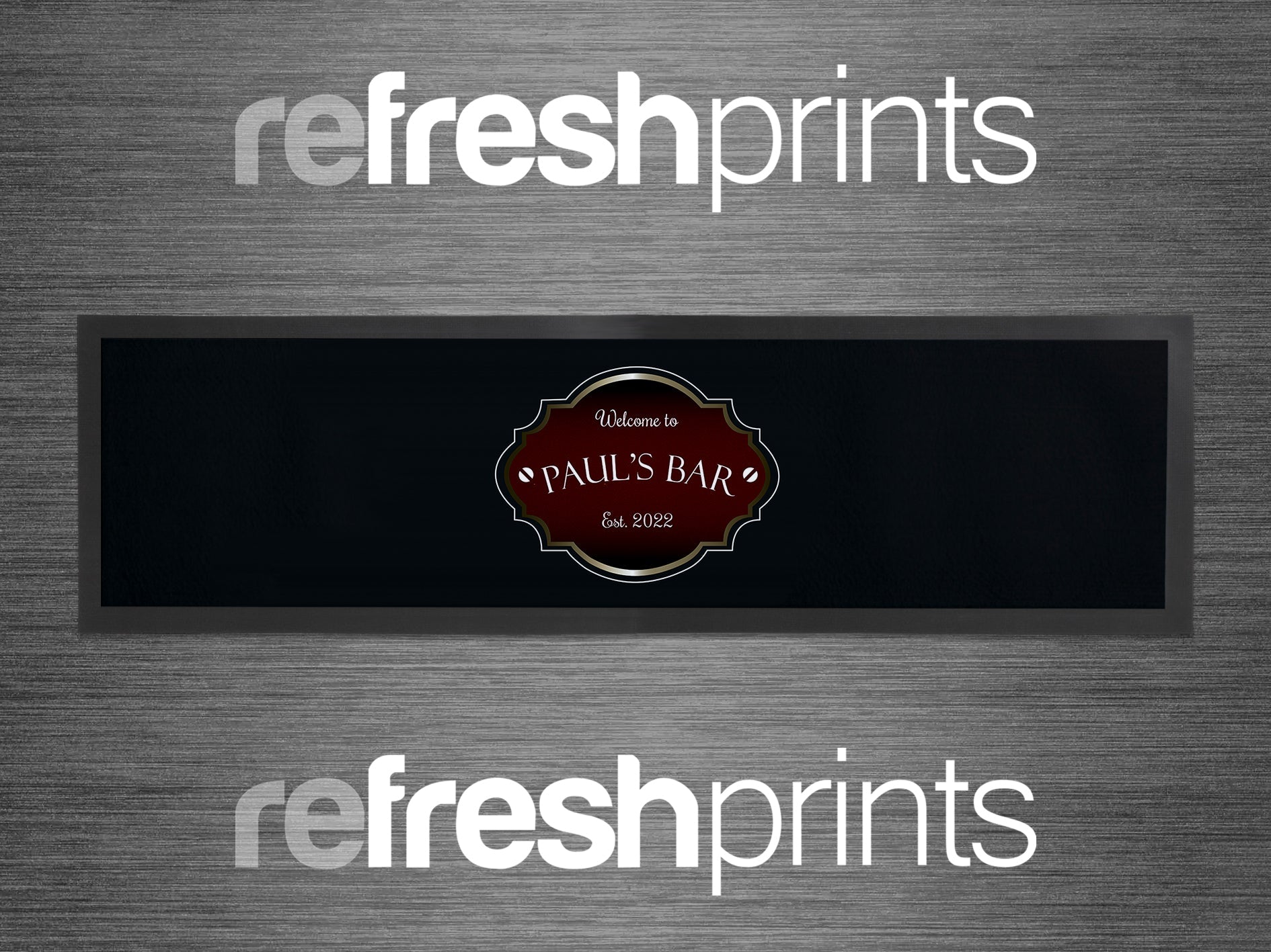 Red Plaque Large Bar Runner - Bar - Mats.co.uk