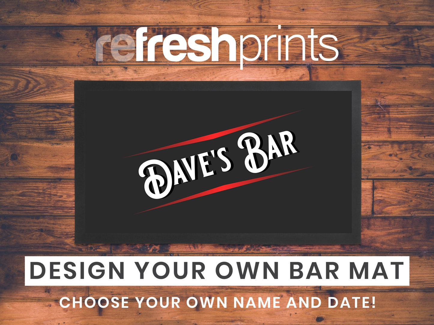 Red Striped Regular Bar Runner - Bar - Mats.co.uk