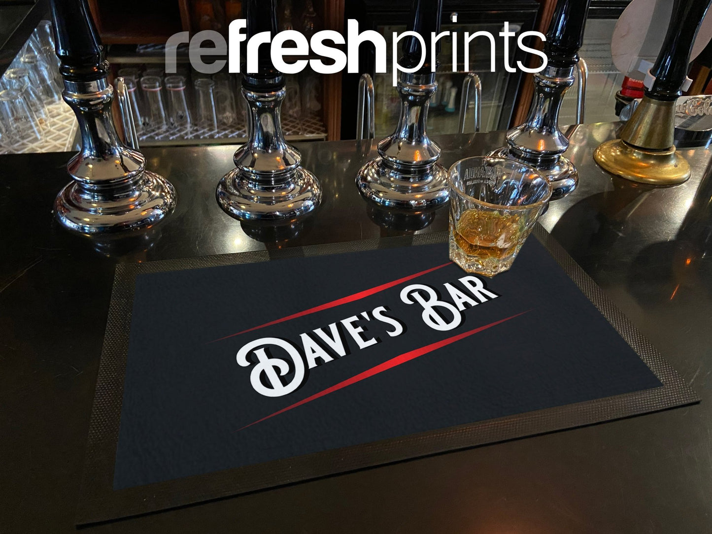 Red Striped Regular Bar Runner - Bar - Mats.co.uk