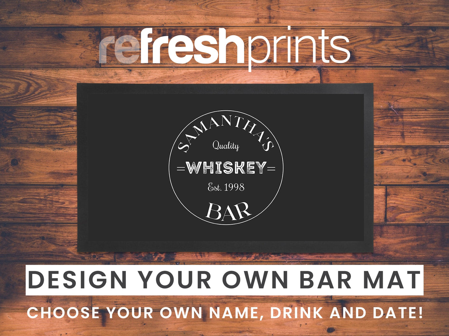 Retro Sign Regular Bar Runner - Bar - Mats.co.uk