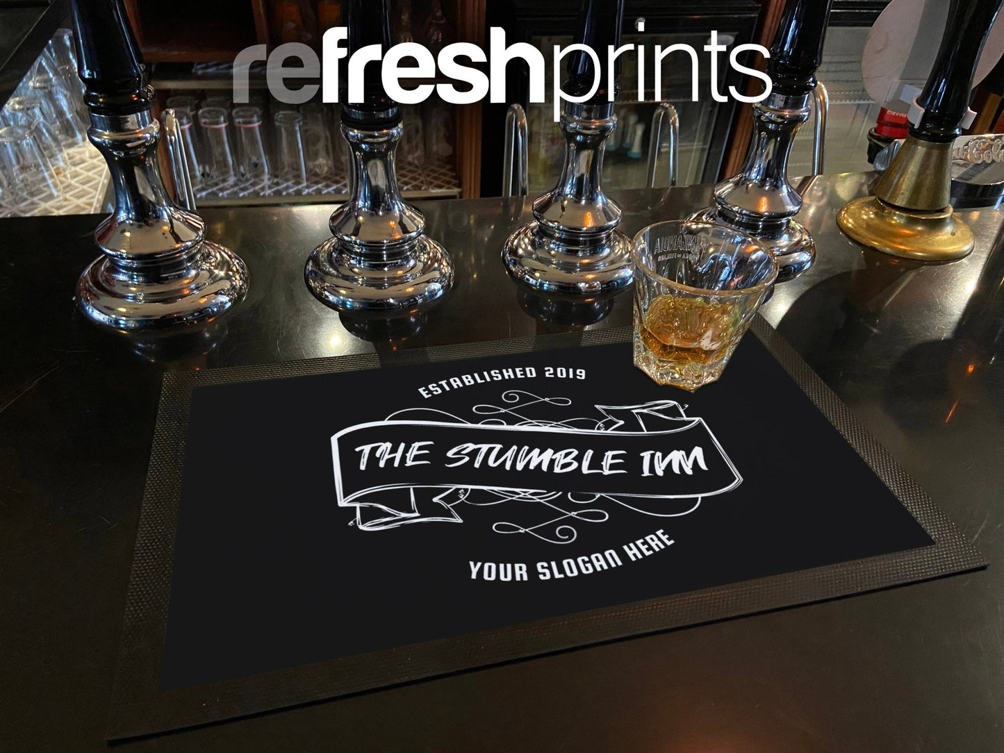 Ribbon & Swirls Regular Bar Runner - Bar - Mats.co.uk