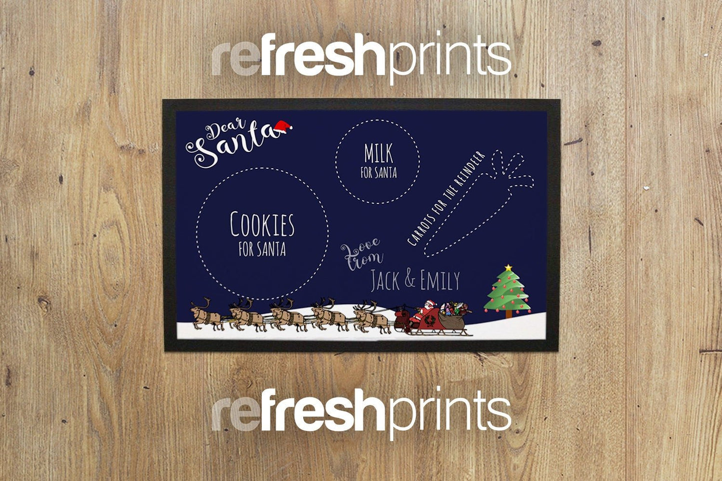 Santa Milk & Cookies Floor Mat - Bar - Mats.co.uk