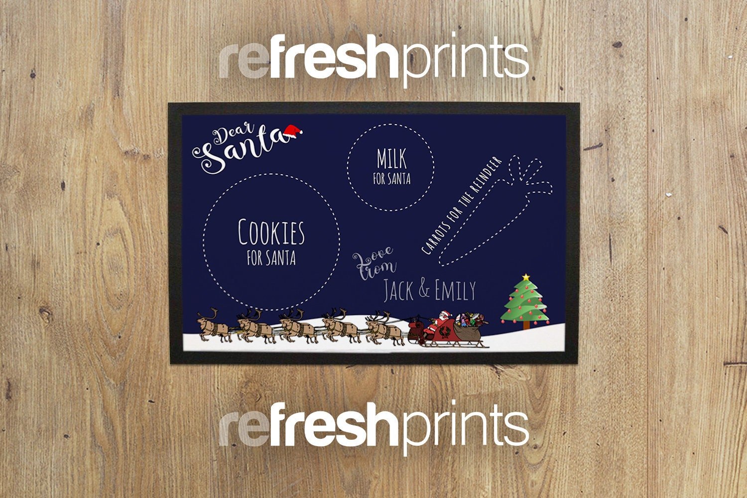 Santa Milk & Cookies Floor Mat - Bar - Mats.co.uk