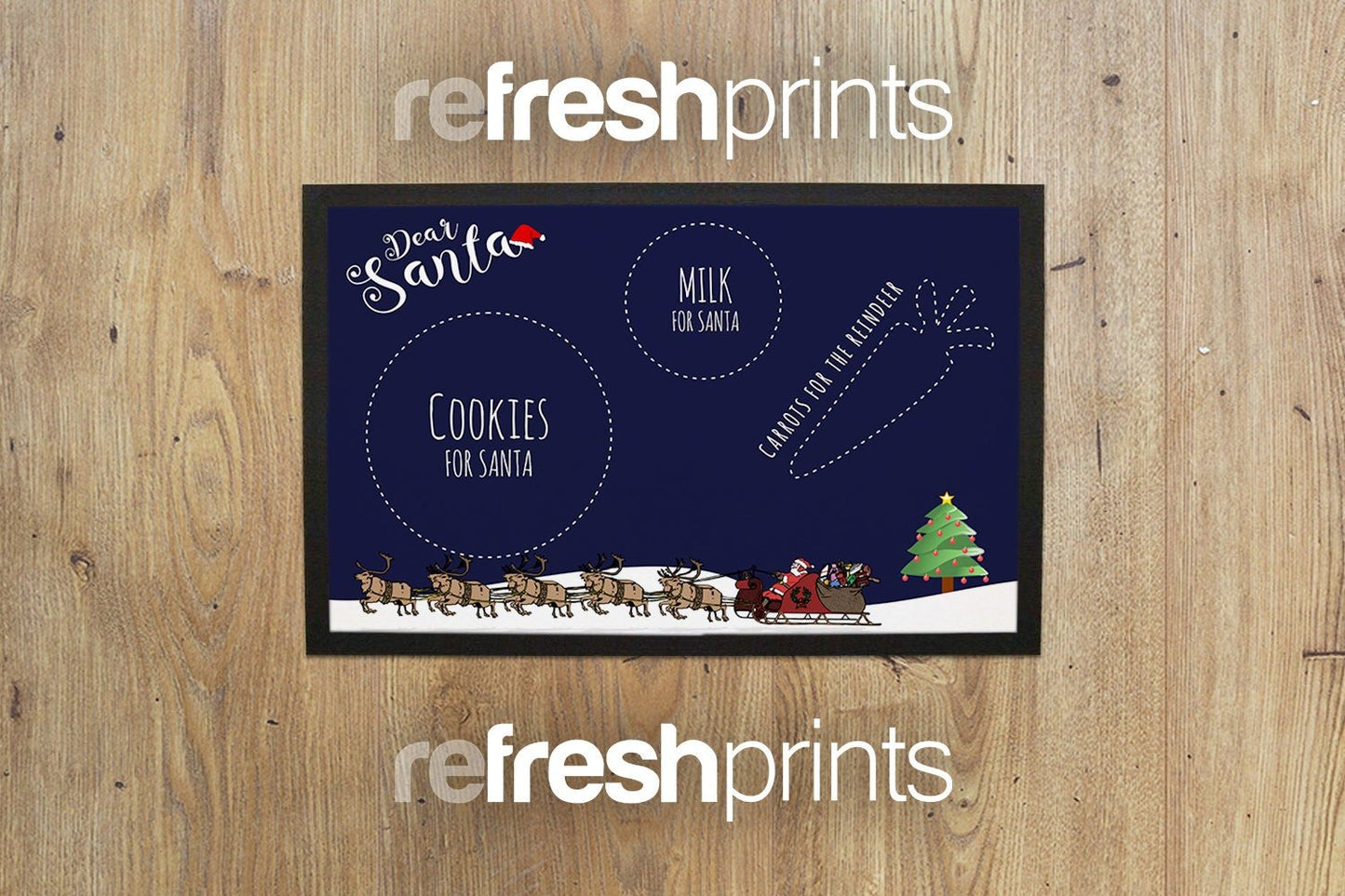 Santa Milk & Cookies Floor Mat - Bar - Mats.co.uk