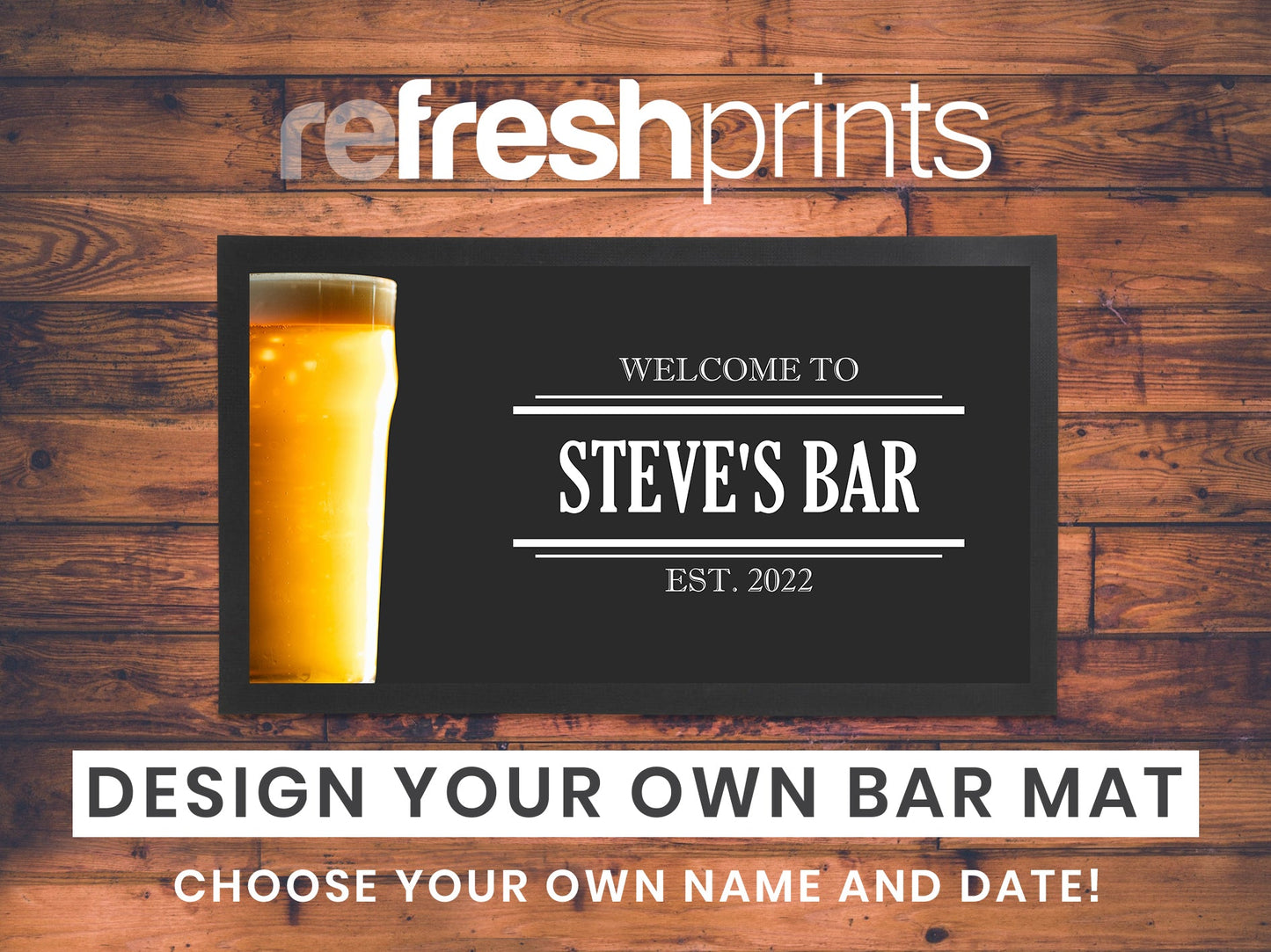 Singular Beer Glass Regular Bar Runner - Bar - Mats.co.uk