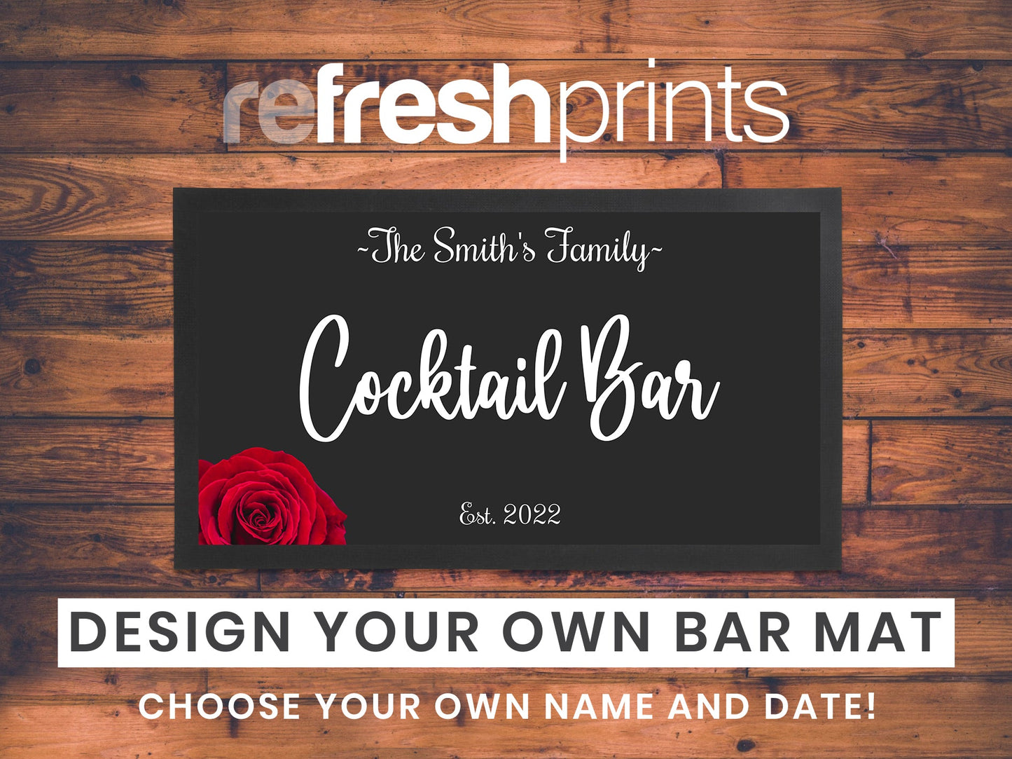 Solo Red Rose Regular Bar Runner - Bar - Mats.co.uk