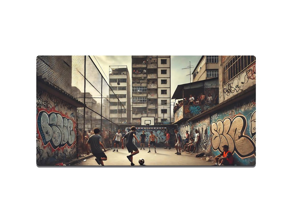 Street Football in Urban Arena Gaming Mat - Desk Mat - 3 SIZES - Bar - Mats.co.uk