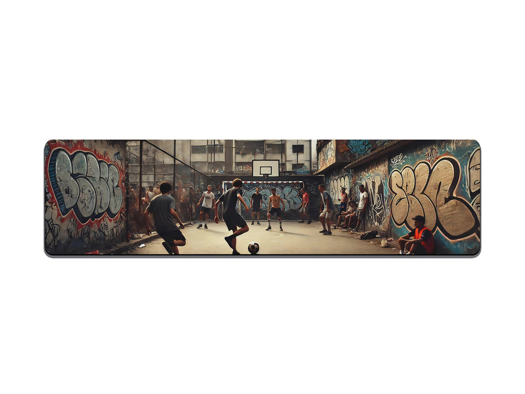 Street Football in Urban Arena Gaming Mat - Desk Mat - 3 SIZES - Bar - Mats.co.uk