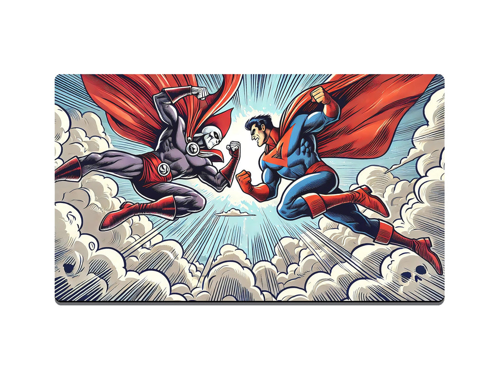 Superhero vs Super Villain Gaming Mat - Desk Mat - 3 SIZES - Bar - Mats.co.uk