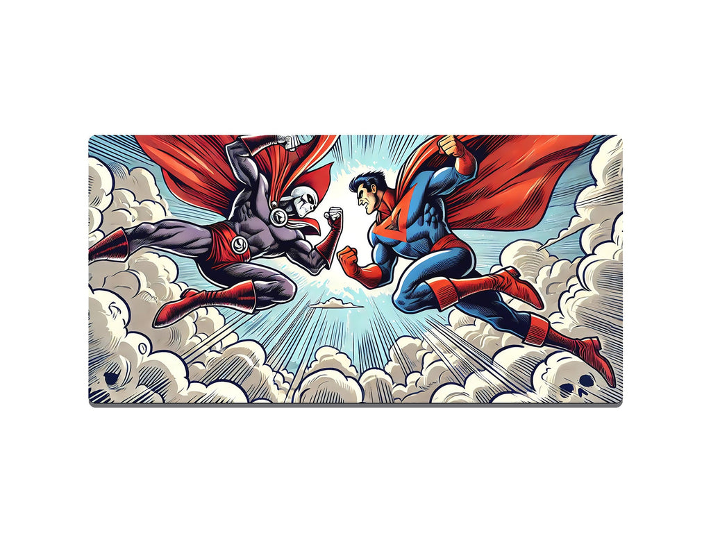 Superhero vs Super Villain Gaming Mat - Desk Mat - 3 SIZES - Bar - Mats.co.uk