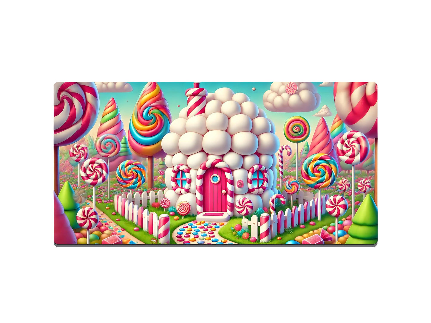 Sweet and Fluffy Marshmallow House Gaming Mat - Desk Mat - 3 SIZES - Bar - Mats.co.uk