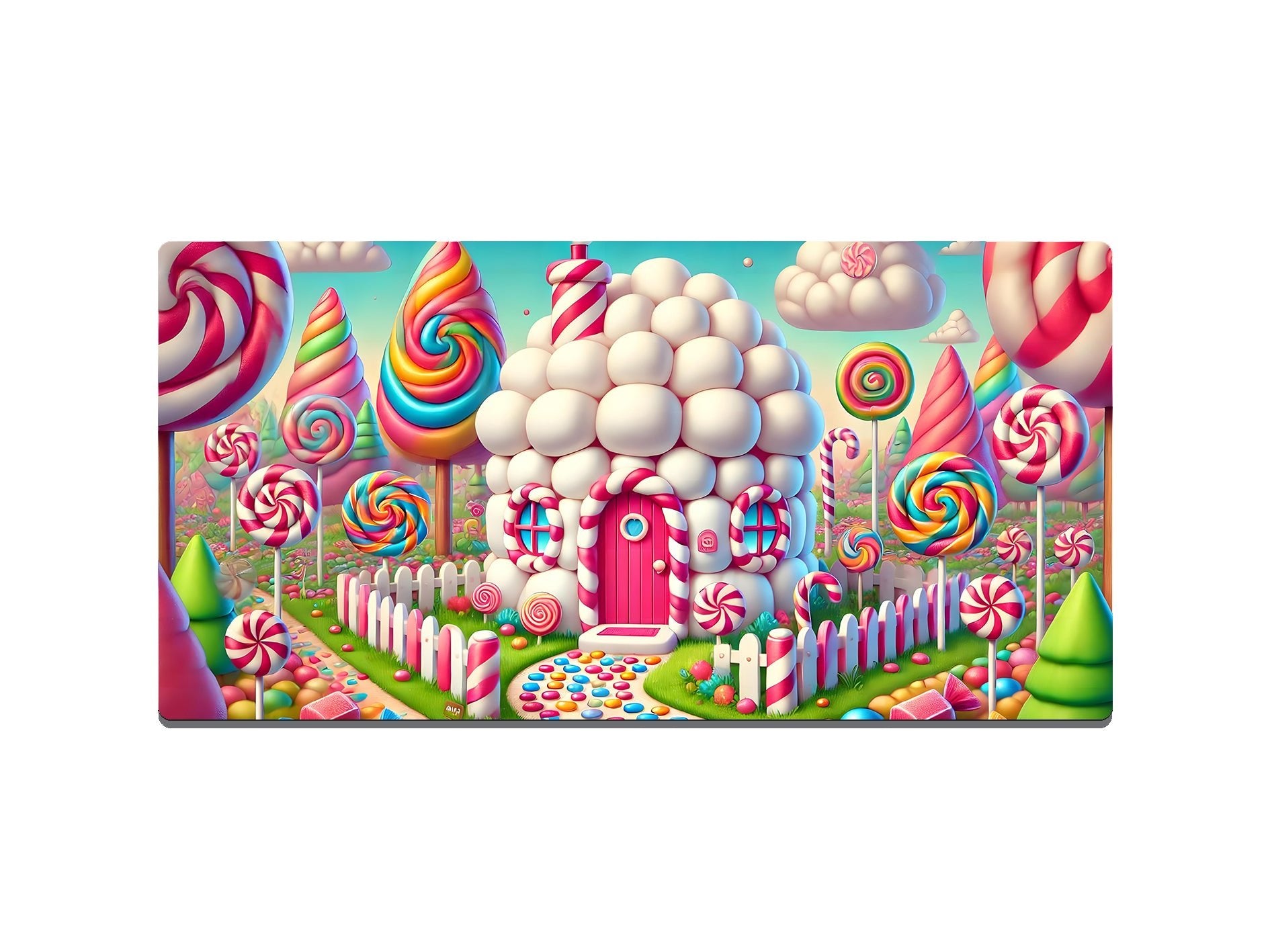 Sweet and Fluffy Marshmallow House Gaming Mat - Desk Mat - 3 SIZES - Bar - Mats.co.uk