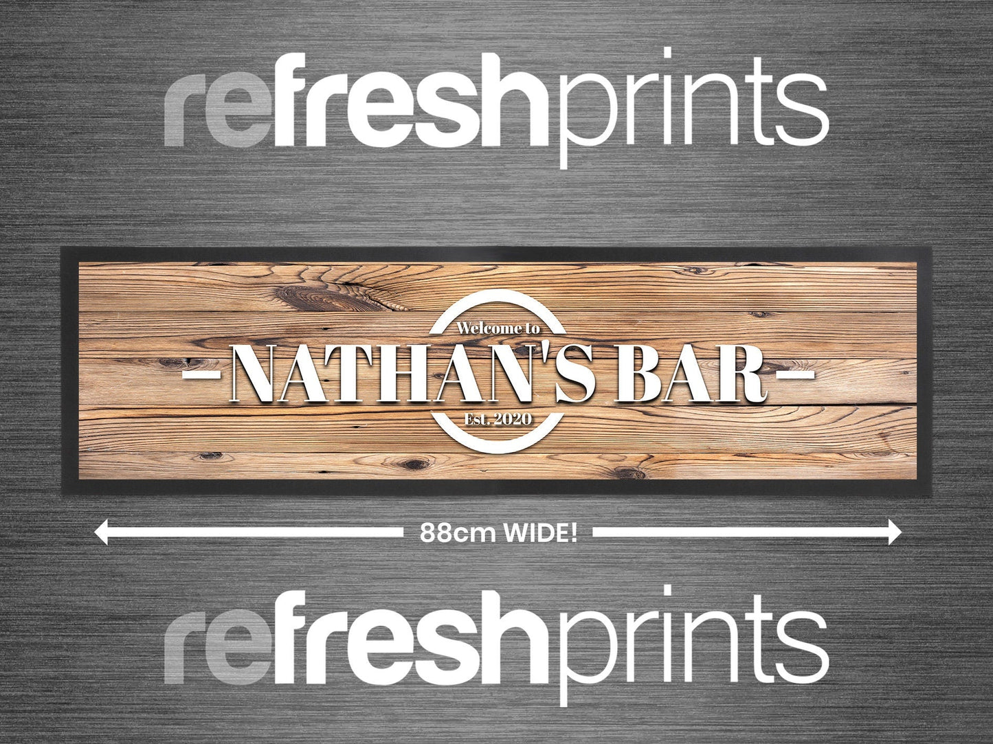 Textured Wood Large Bar Runner - Bar - Mats.co.uk