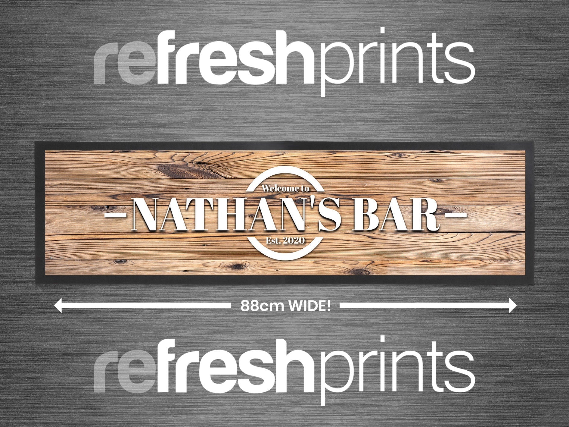 Textured Wood Large Bar Runner - Bar - Mats.co.uk