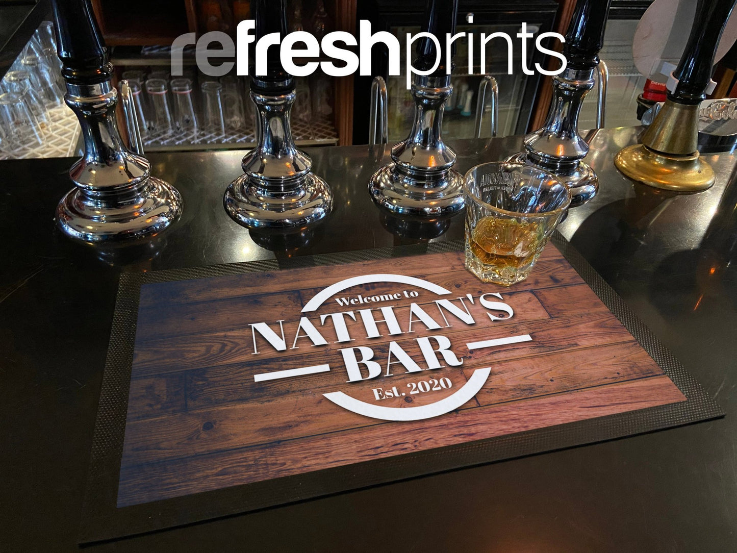 Textured Wood Regular Bar Runner - Bar - Mats.co.uk