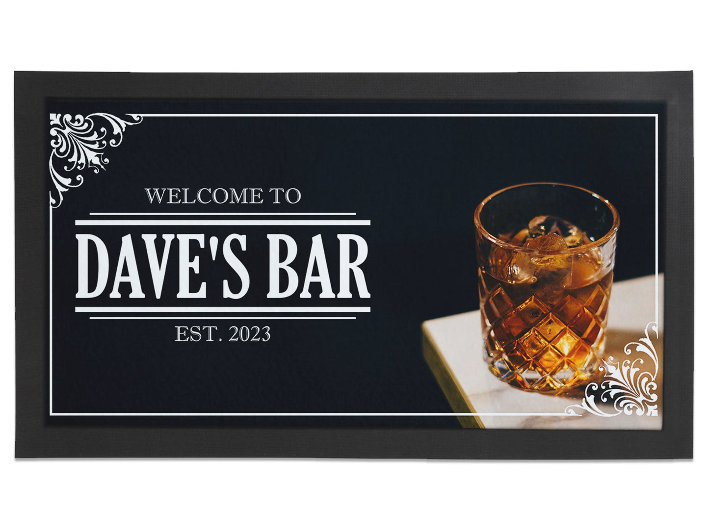 Vintage Whiskey Glass Regular Bar Runner - Bar - Mats.co.uk