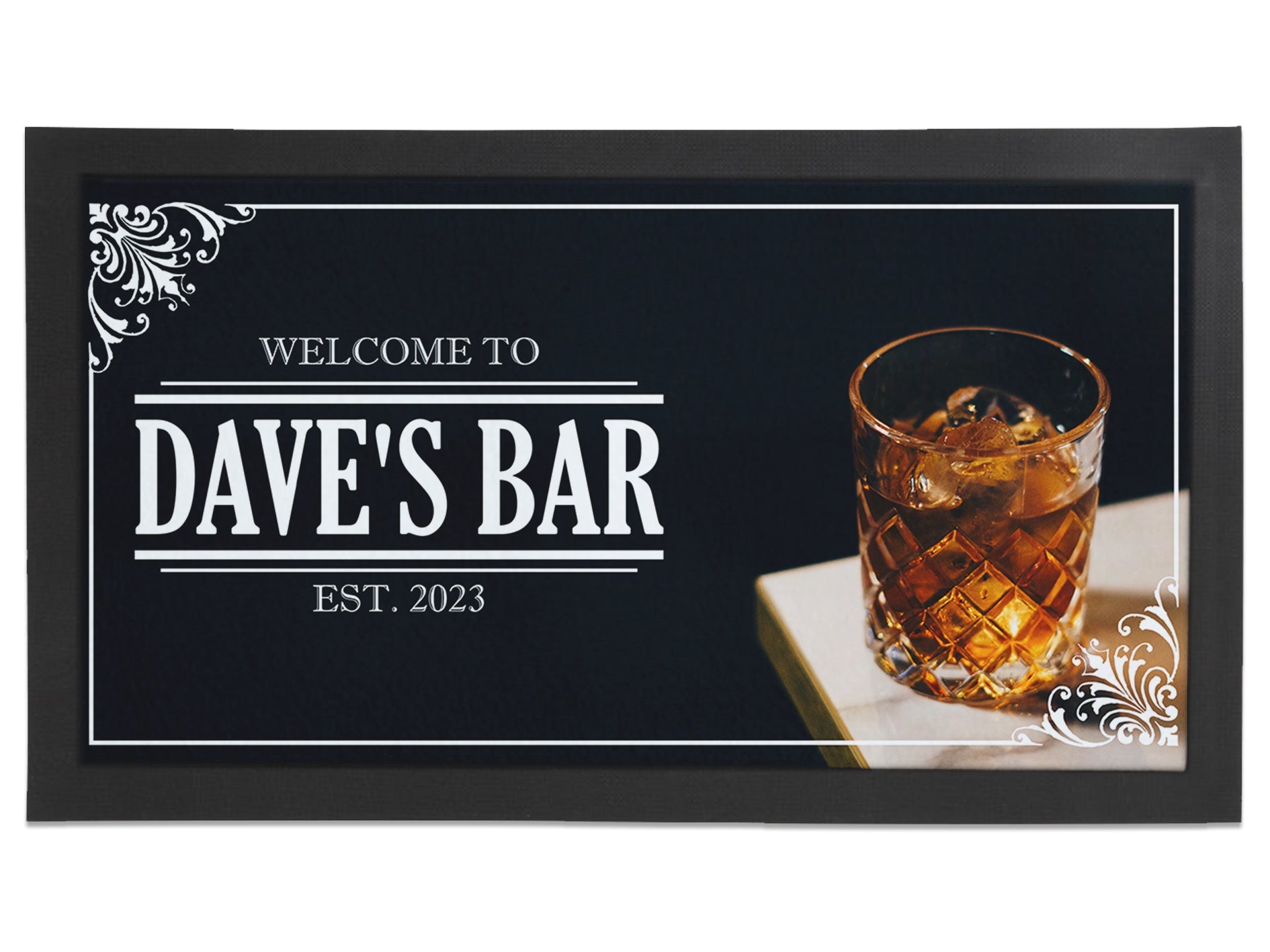 Vintage Whiskey Glass Regular Bar Runner - Bar - Mats.co.uk