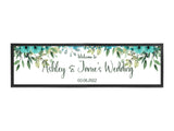 Wedding Blue Floral Leaves Large Bar Runner - Bar - Mats.co.uk