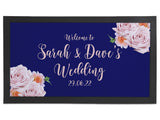 Wedding Blush & Navy Roses Regular Bar Runner - Bar - Mats.co.uk