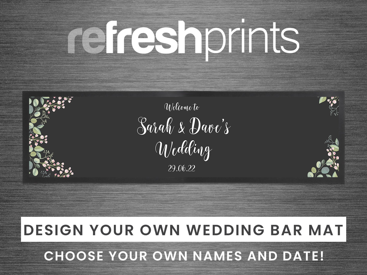 Wedding Border Large Bar Runner - Bar - Mats.co.uk