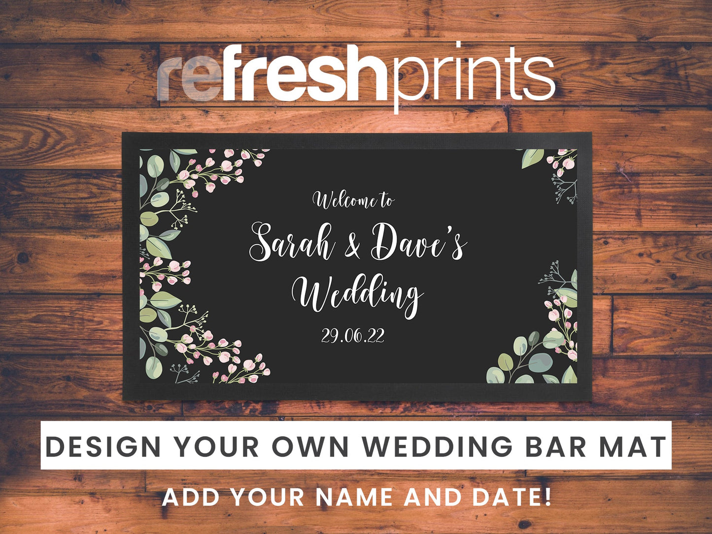 Wedding Border Regular Bar Runner - Bar - Mats.co.uk