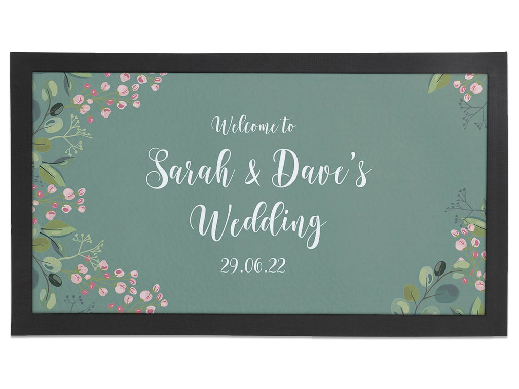 Wedding Border Sage Regular Bar Runner - Bar - Mats.co.uk