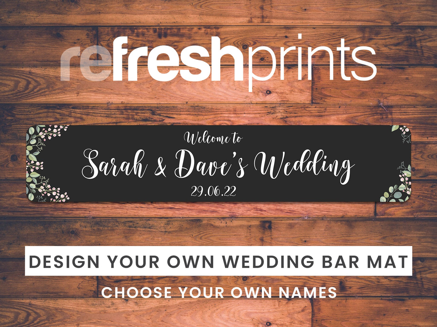 Wedding Border Slim Bar Runner - Bar - Mats.co.uk