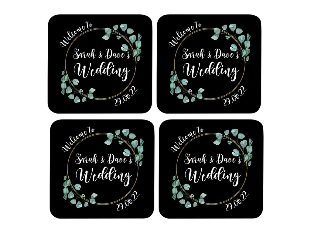 Wedding Coaster (Black) - Bar - Mats.co.uk