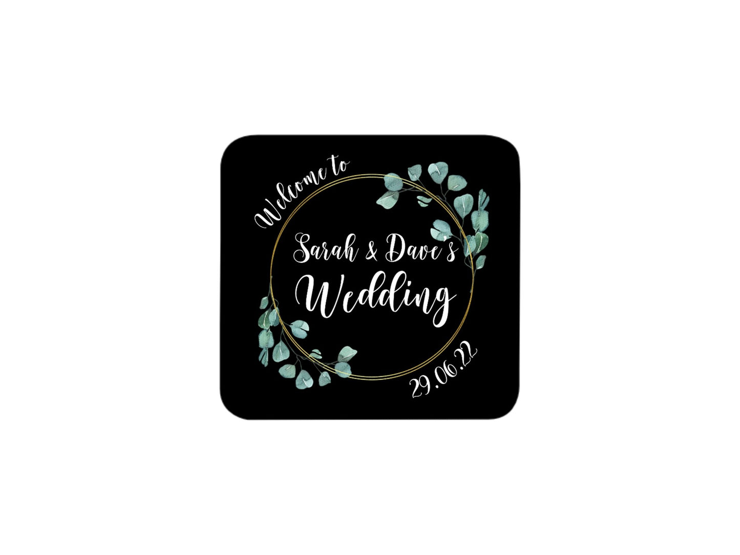 Wedding Coaster (Black) - Bar - Mats.co.uk