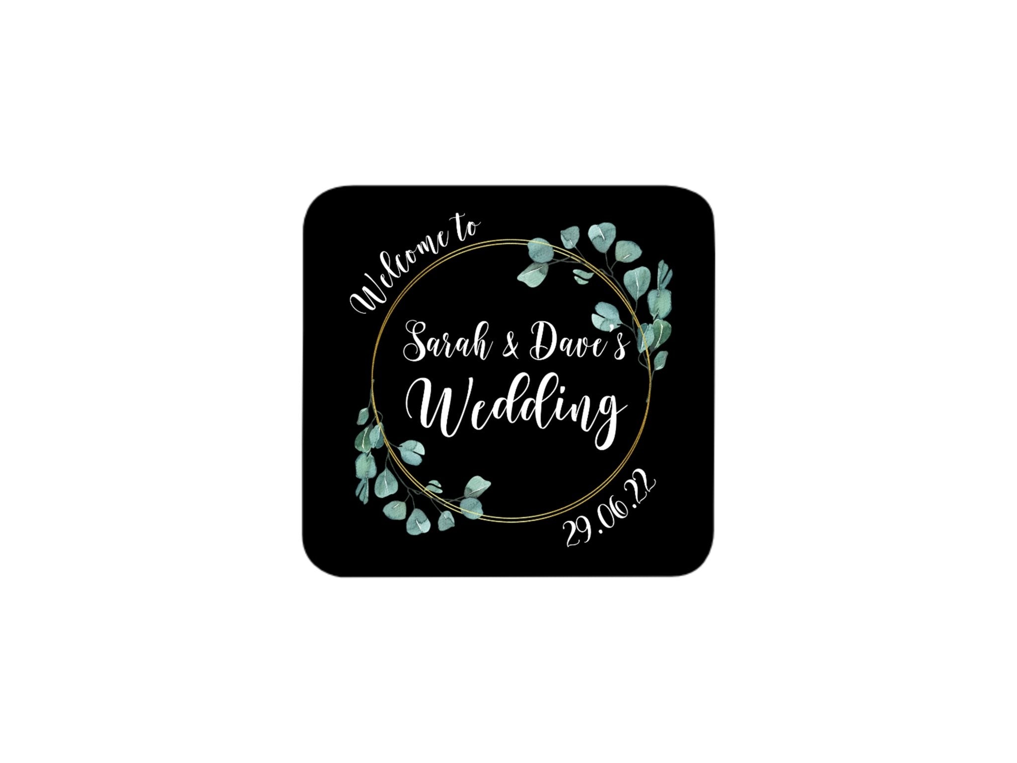 Wedding Coaster (Black) - Bar - Mats.co.uk