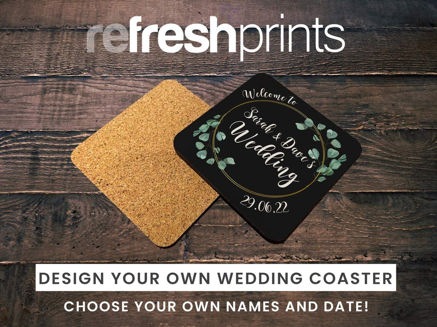 Wedding Coaster (Black) - Bar - Mats.co.uk