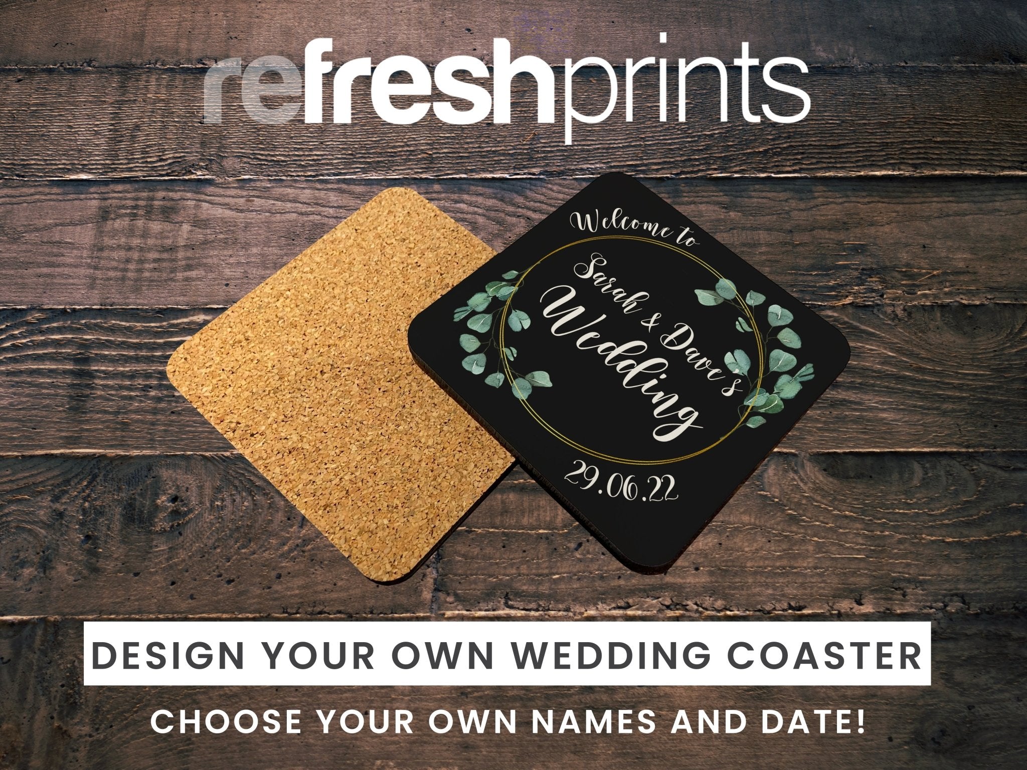 Wedding Coaster (Black) - Bar - Mats.co.uk