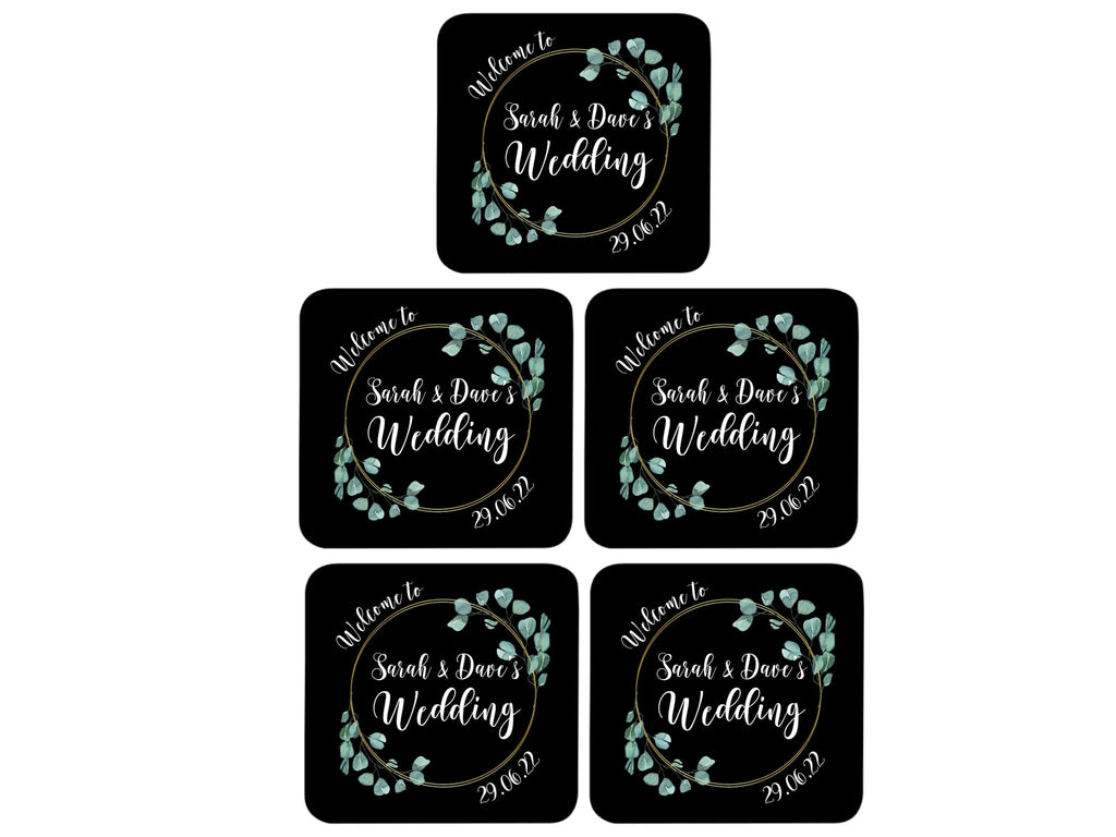 Wedding Coaster (Black) - Bar - Mats.co.uk