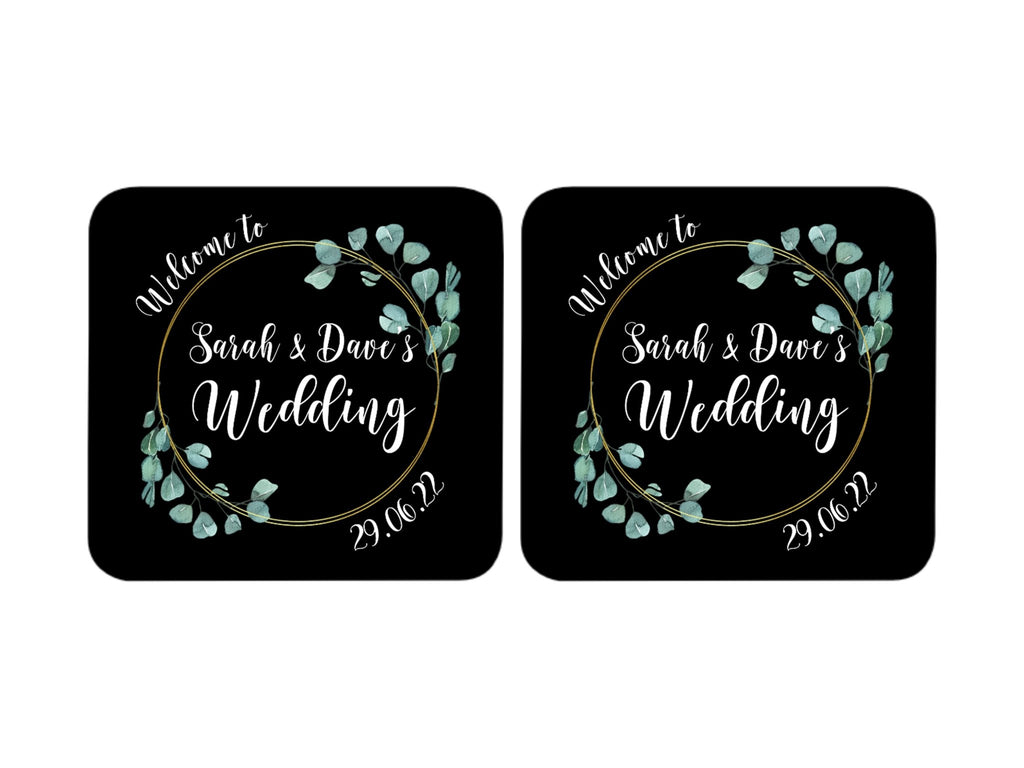 Wedding Coaster (Black) - Bar - Mats.co.uk