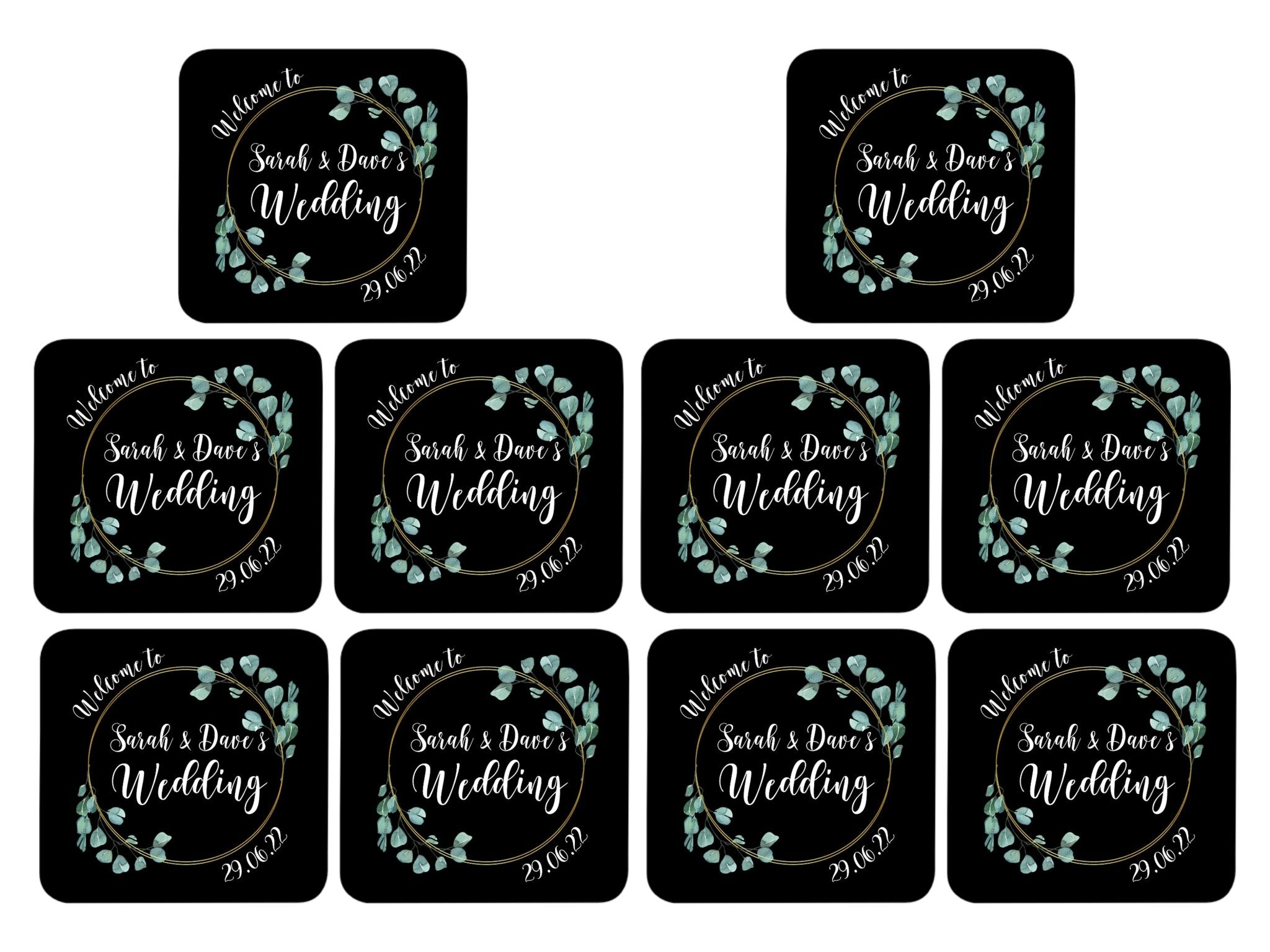 Wedding Coaster (Black) - Bar - Mats.co.uk