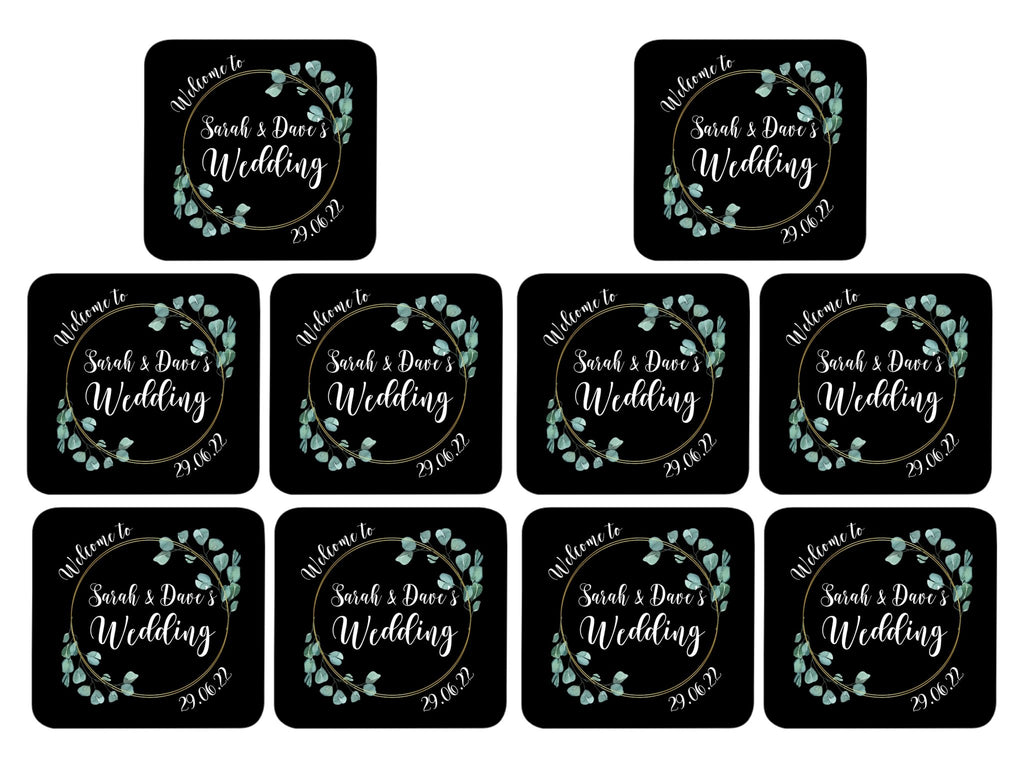 Wedding Coaster (Black) - Bar - Mats.co.uk