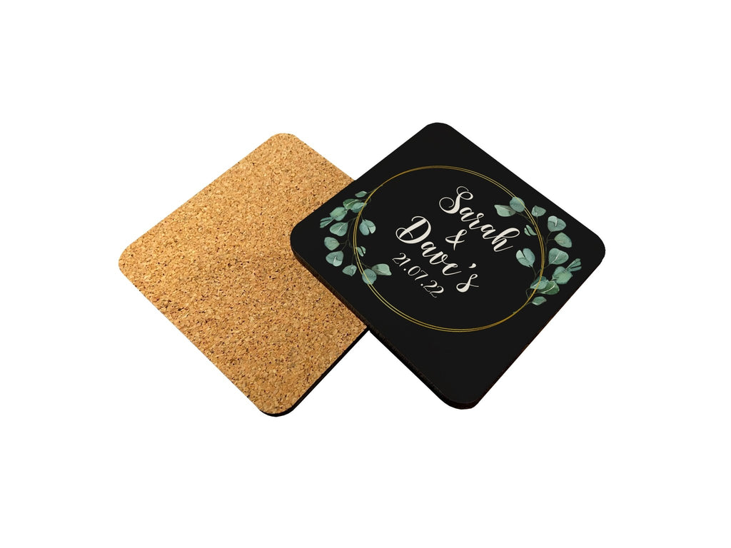 Wedding Coaster Circle (Black) - Bar - Mats.co.uk