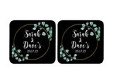 Wedding Coaster Circle (Black) - Bar - Mats.co.uk