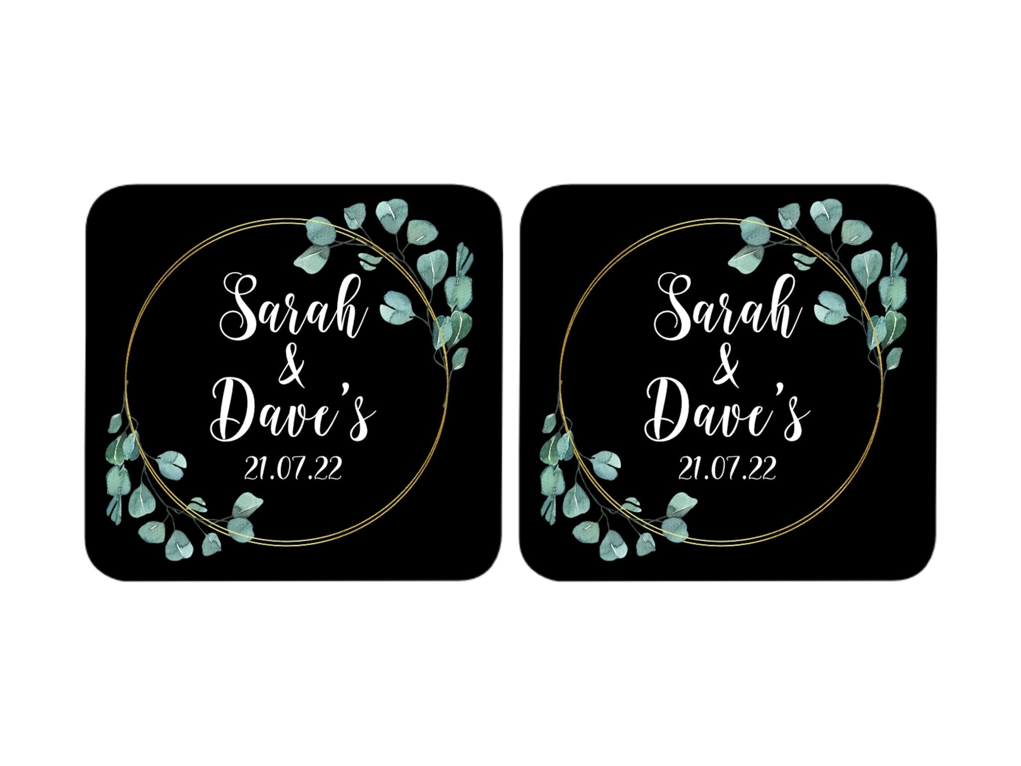 Wedding Coaster Circle (Black) - Bar - Mats.co.uk
