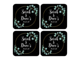 Wedding Coaster Circle (Black) - Bar - Mats.co.uk