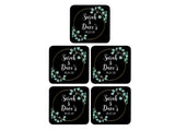 Wedding Coaster Circle (Black) - Bar - Mats.co.uk